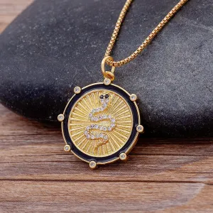 High Quality Zircon Animal Snake Pendant For Women