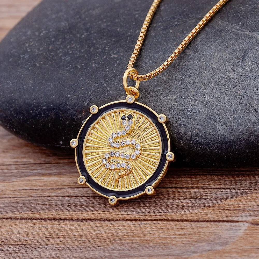 High Quality Zircon Animal Snake Pendant For Women