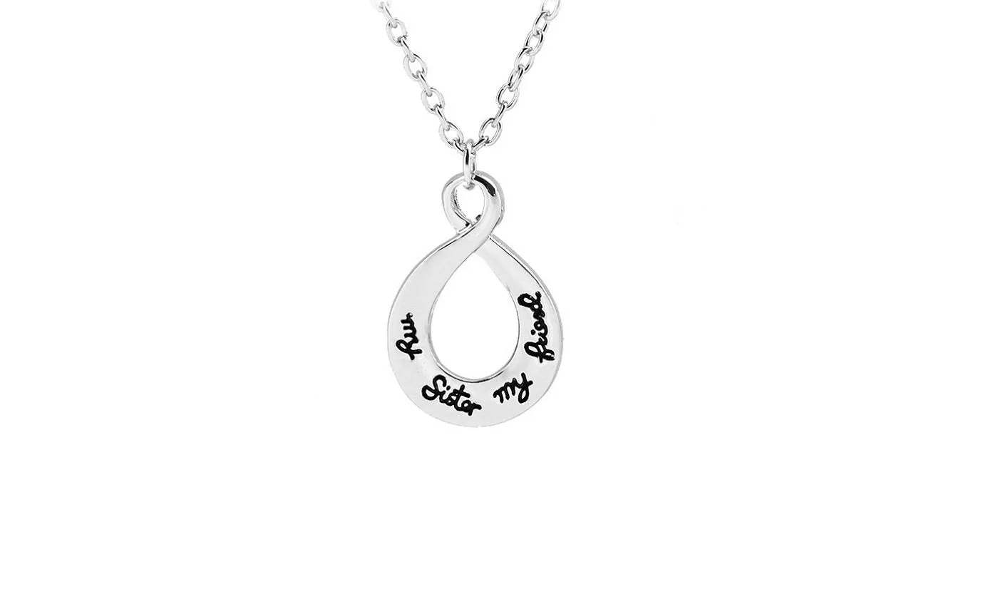 Hollow Heart Engraved Silver Pendant Necklace