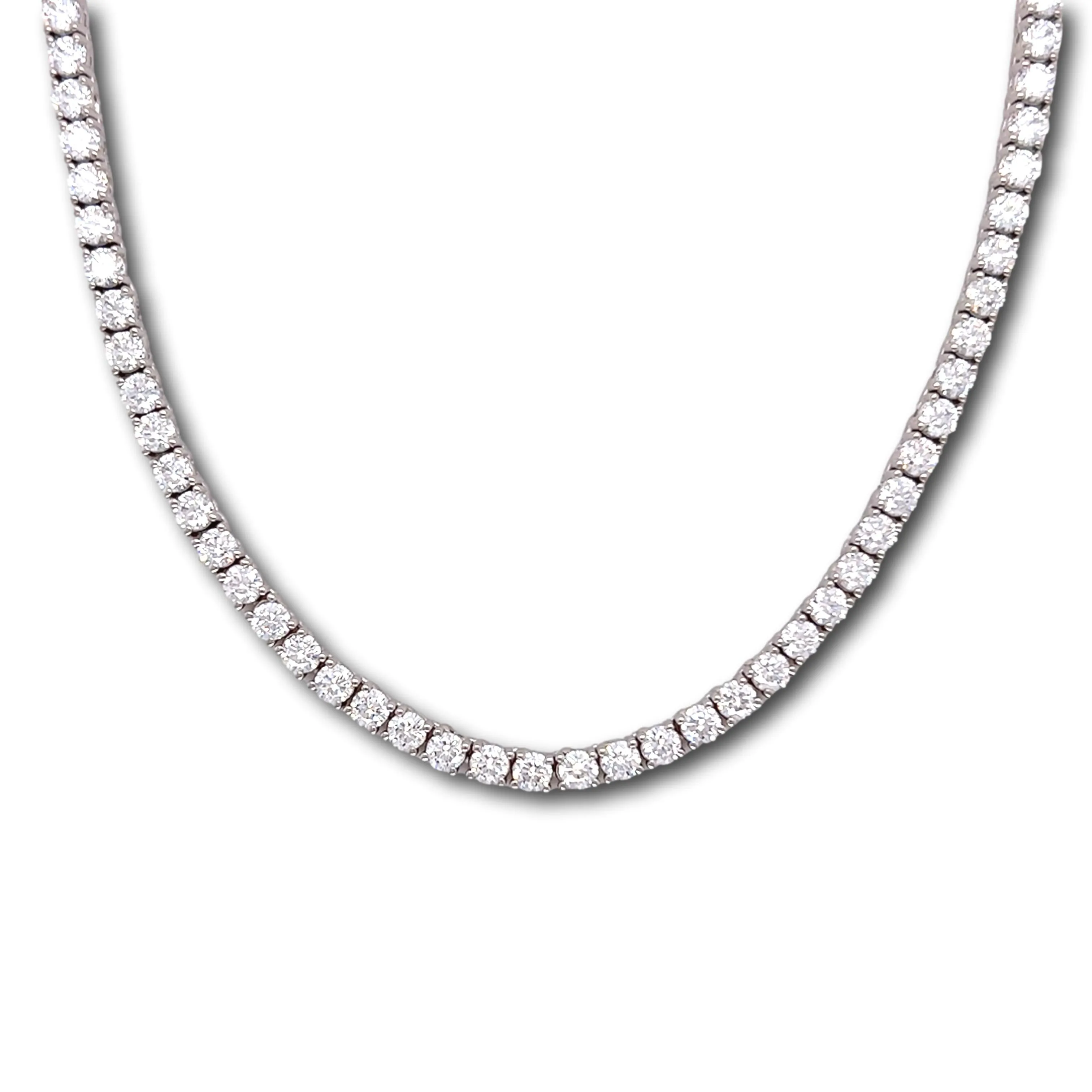 Ibiza Diamond CZ's 4 Prong Tennis Necklace