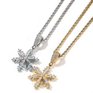 Iced out Snowflake Pendant