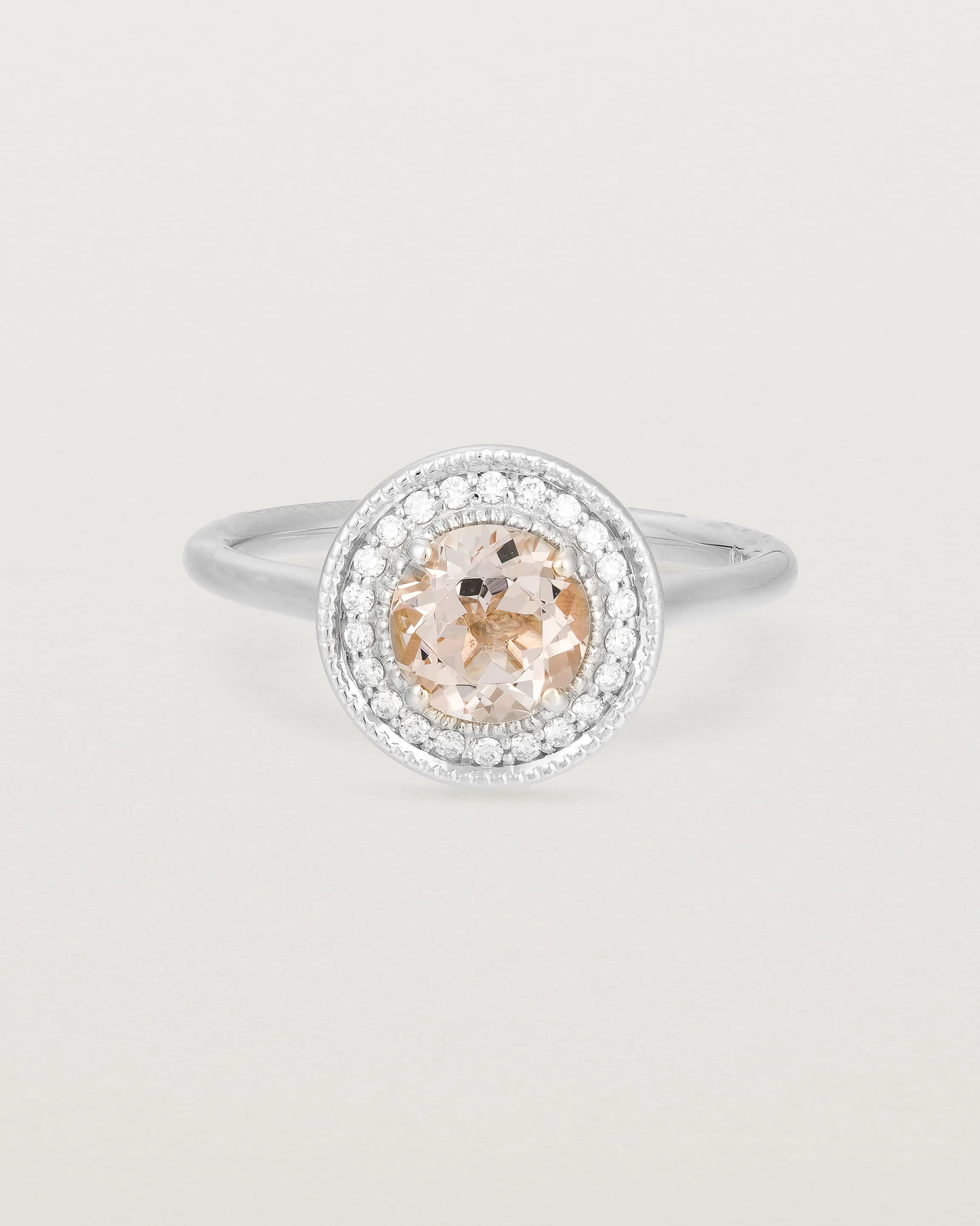 Imogen Halo Ring | Morganite & Diamonds