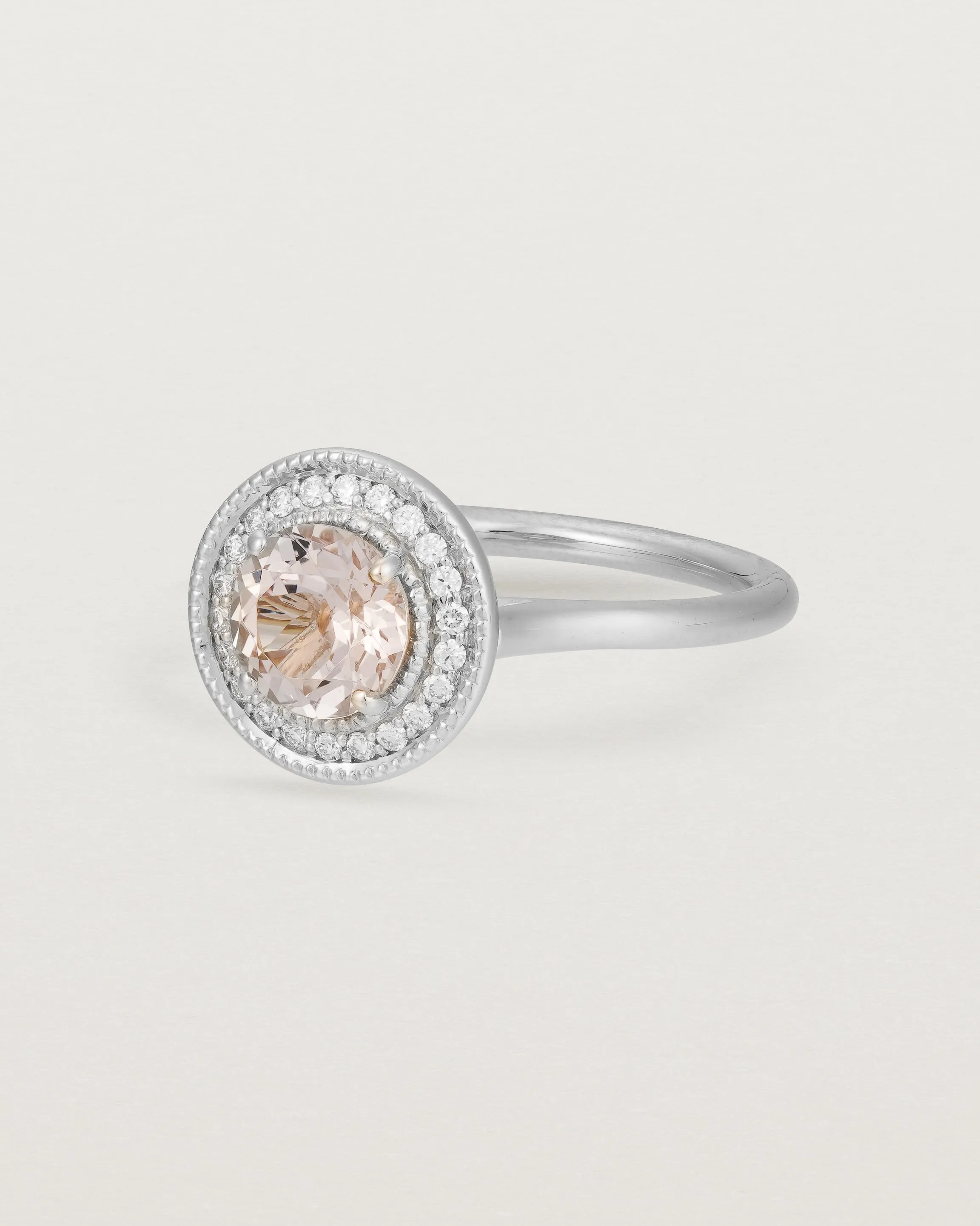 Imogen Halo Ring | Morganite & Diamonds