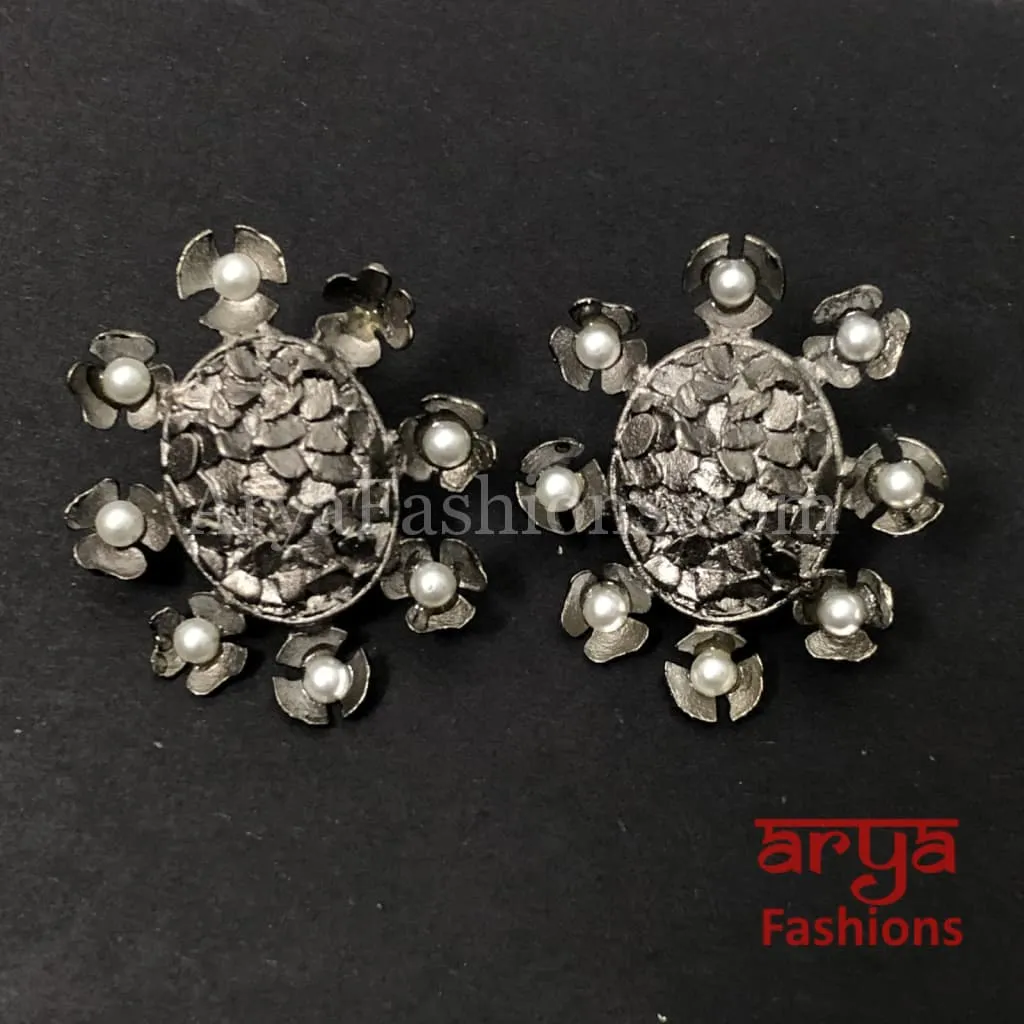 Ivanka Fusion Chipped Stud Earrings/Fusion Indo Western Earrings