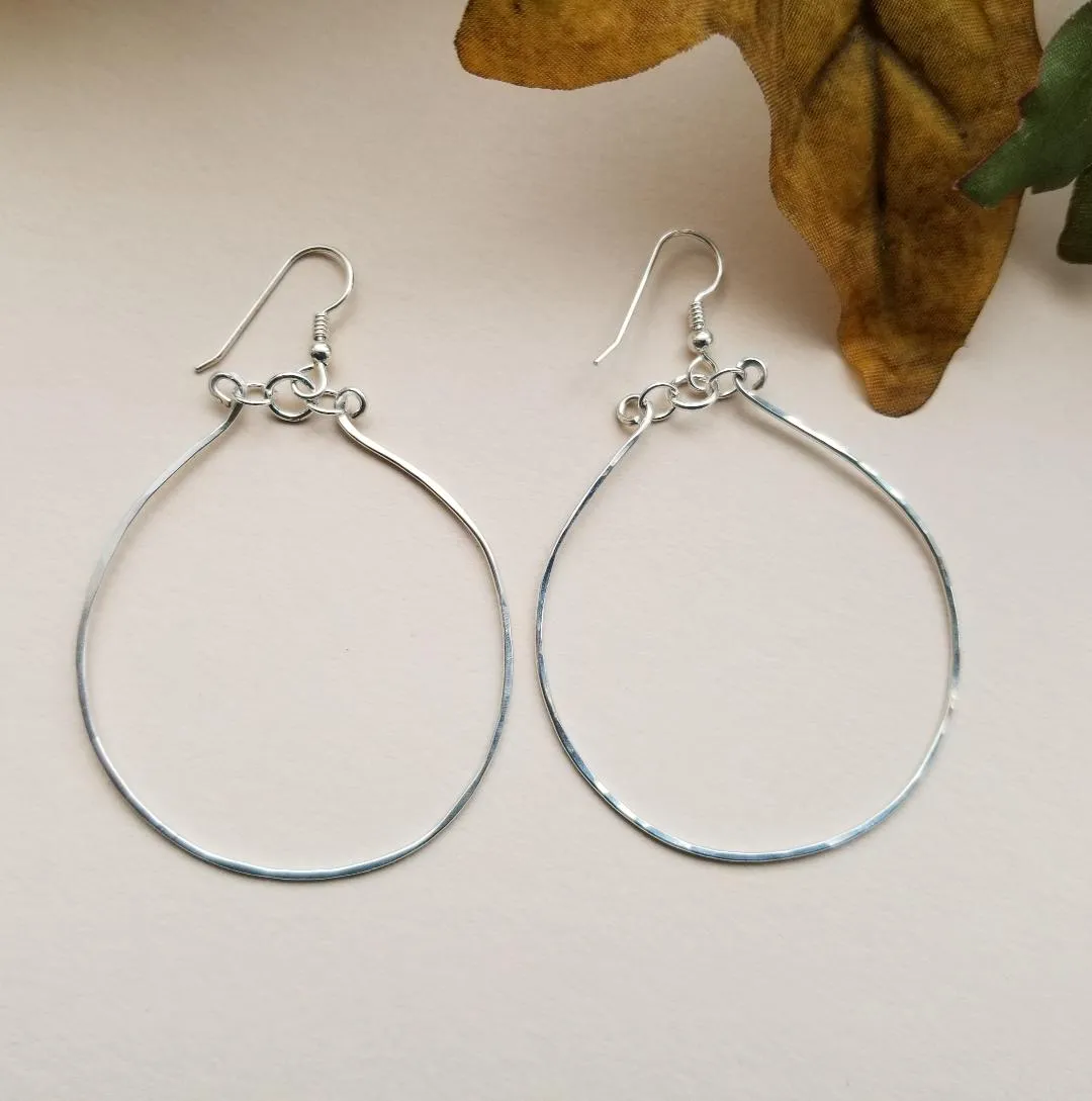 Large Sterling Silver Hoop Earrings
