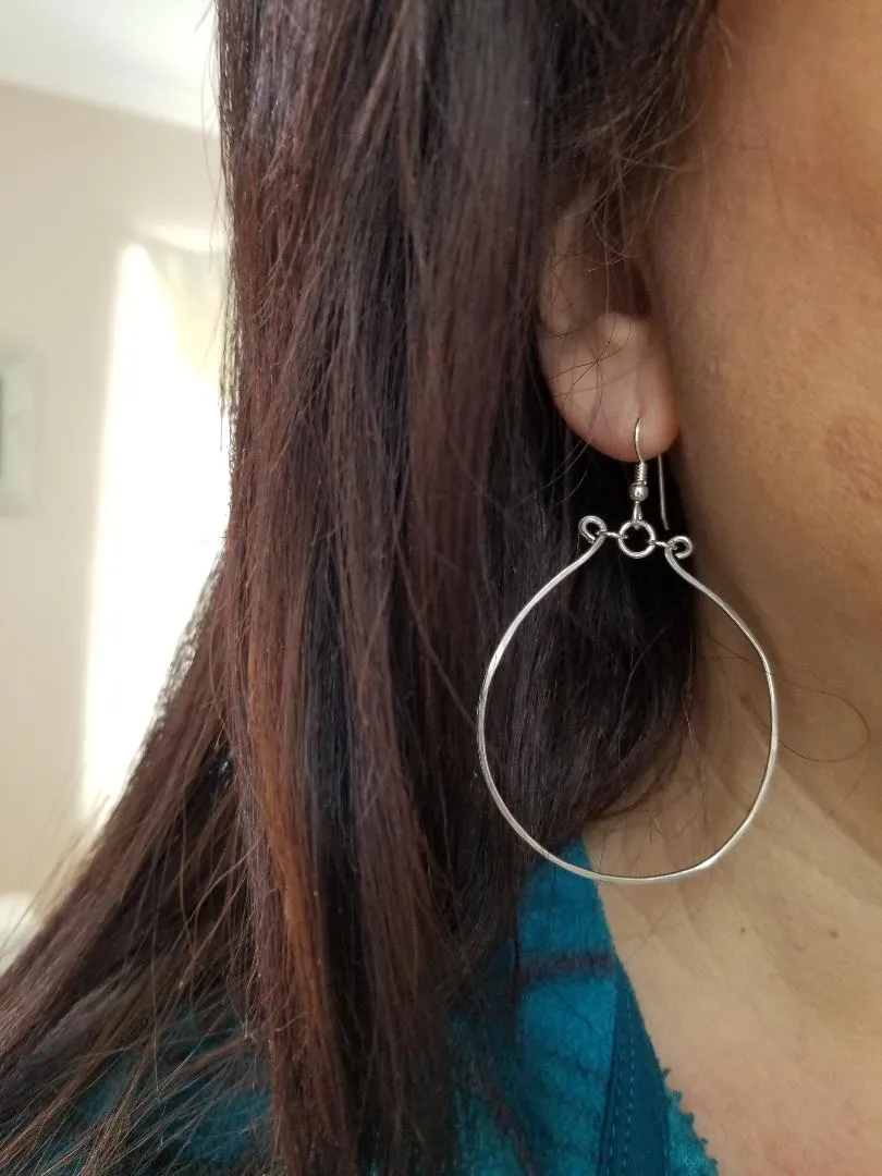 Large Sterling Silver Hoop Earrings