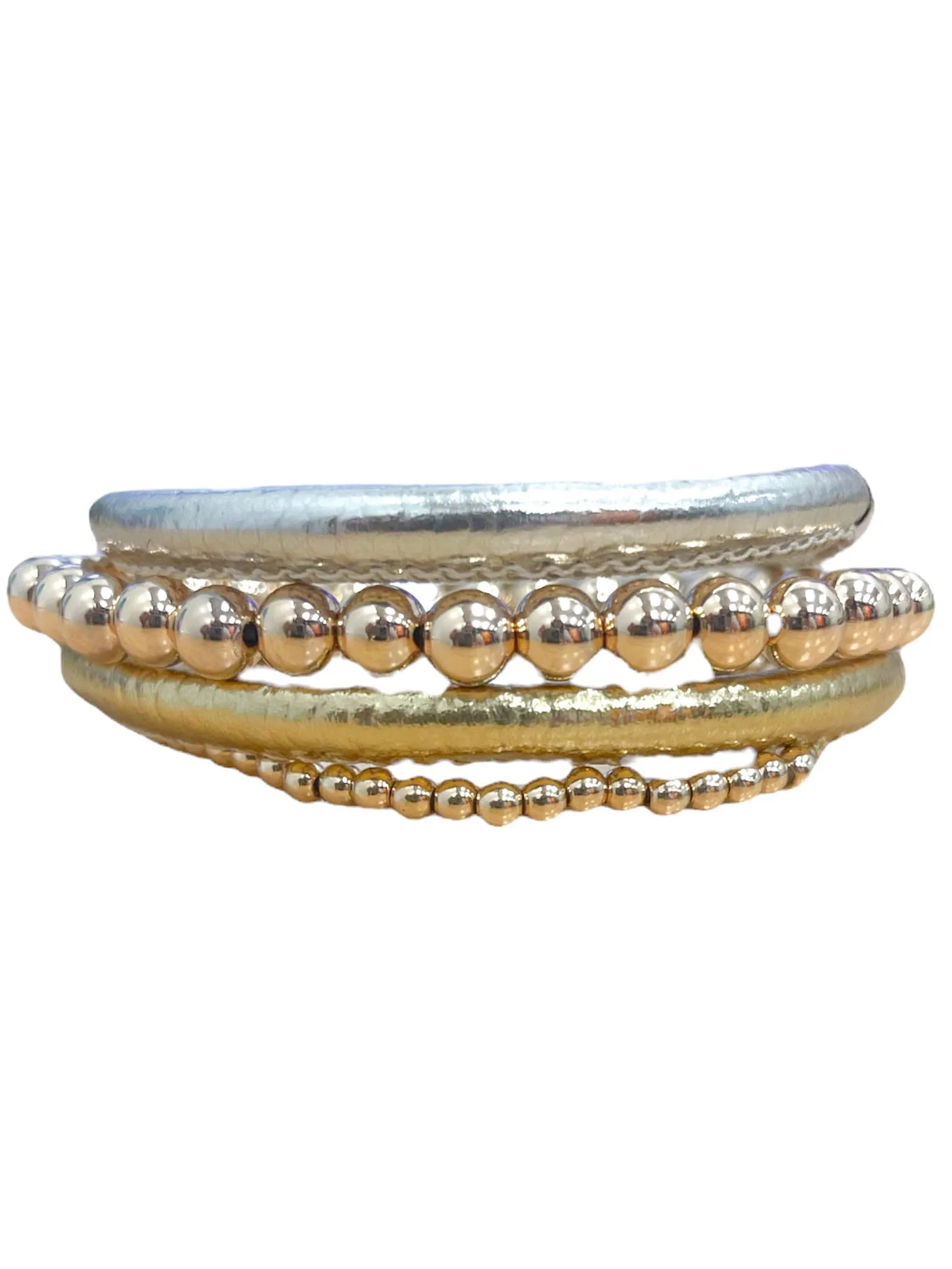 Leather Beaded Combo Bracelet