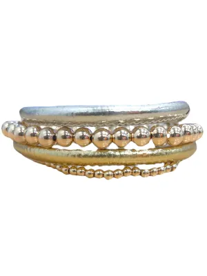 Leather Beaded Combo Bracelet