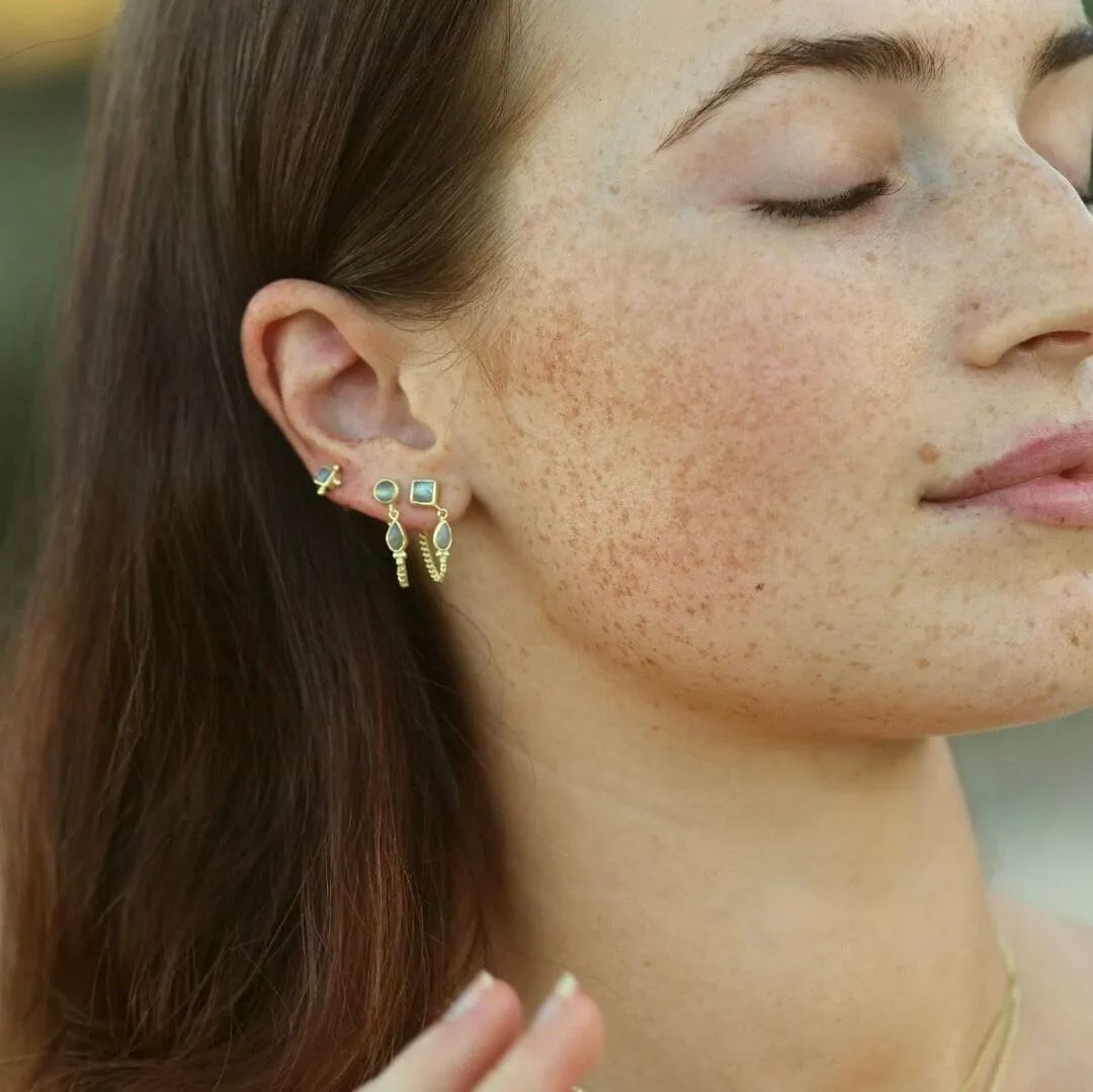 Leona 14K Gold Vermeil Labradorite Stud Earrings