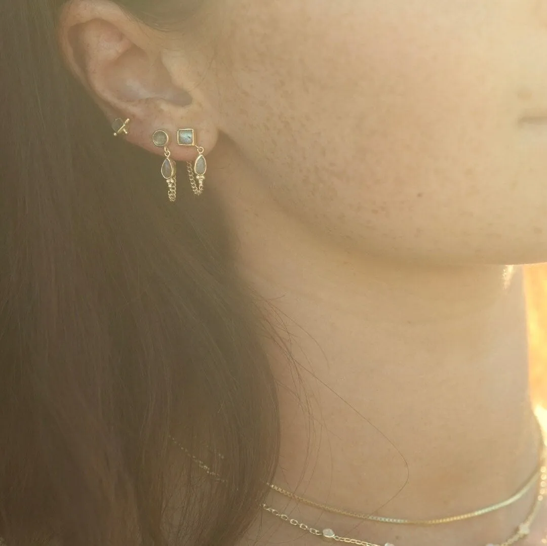 Leona 14K Gold Vermeil Labradorite Stud Earrings