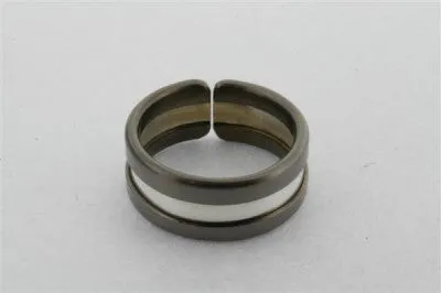 Line titanium/silver ring - silver - sterling silver and titanium