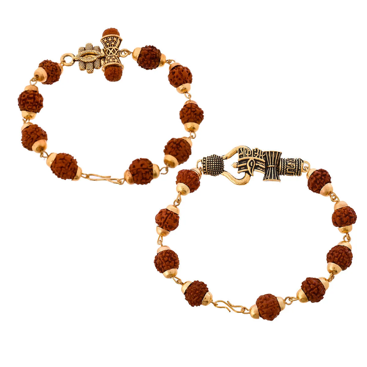 Lord Shiva Motifs Rudraksha Beads Rakhi - Voylla
