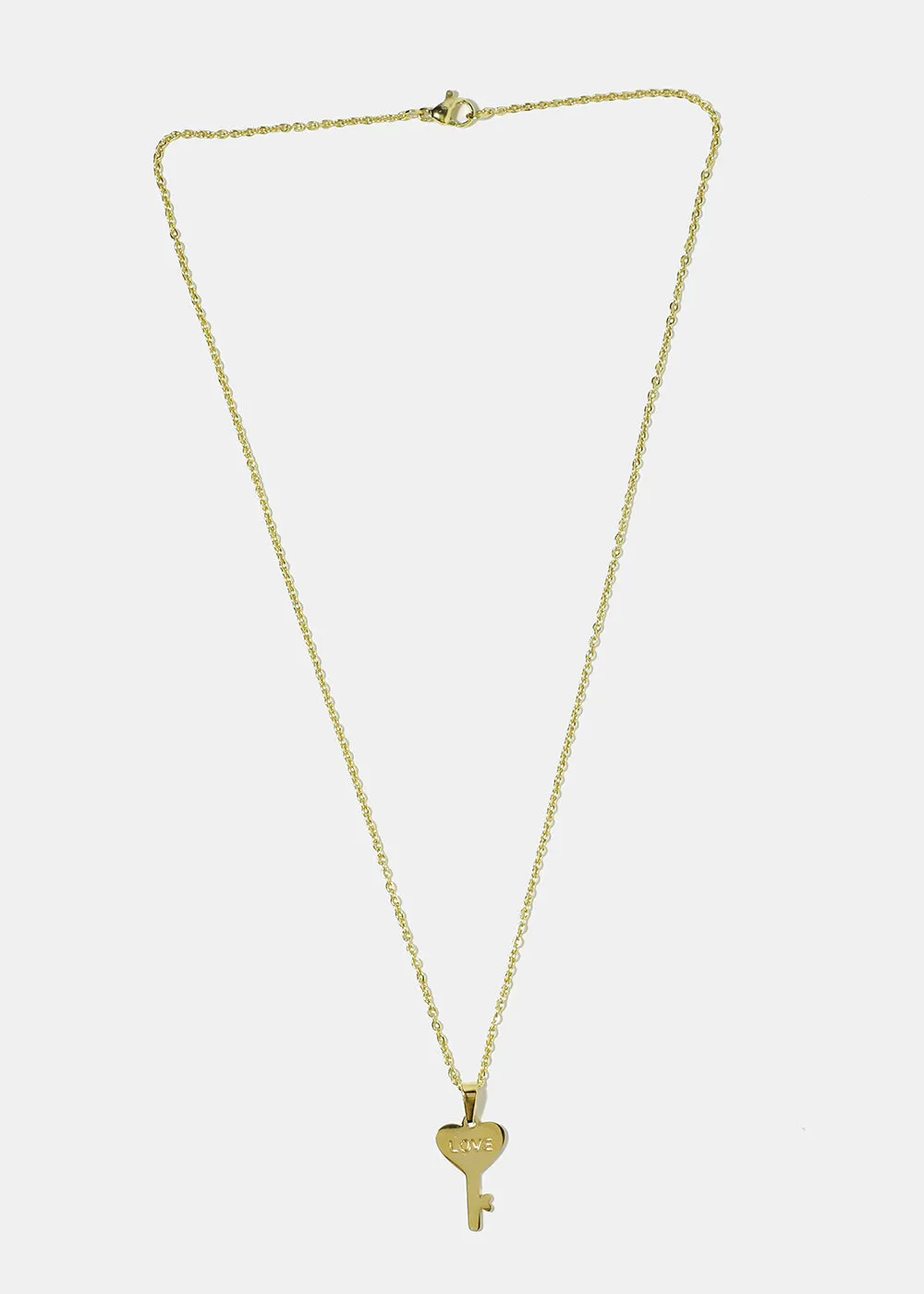 Love Heart Key Necklace