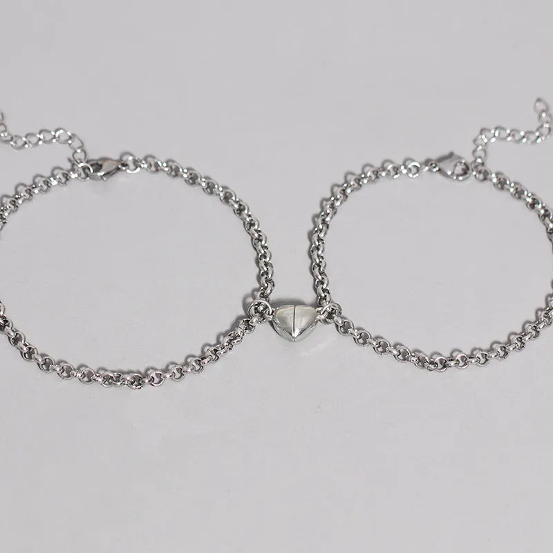 Magnetic Hearts Relationship Bracelets Set for Couples