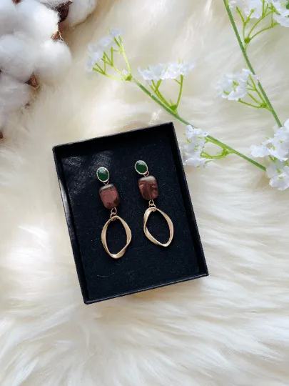 Matte Pastel tone metal geometric earrings | art abstract earrings | irregular shaped earrings | modern retro statement earrings
