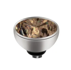 MelanO Round Gem 6mm - Coffee/SS