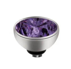 MelanO Round Gem 8mm - Purple/SS