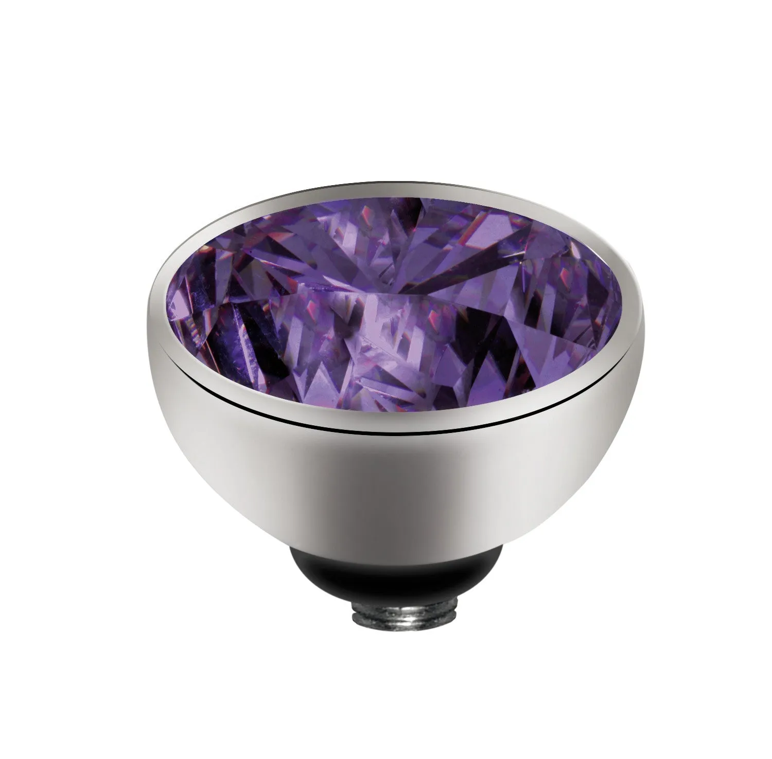 MelanO Round Gem 8mm - Purple/SS