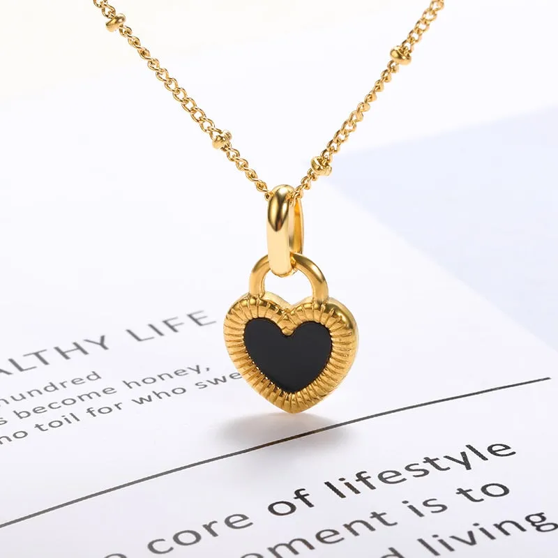 Men Women Hip Hop Necklace With 10mm Zircon Heart Pendant