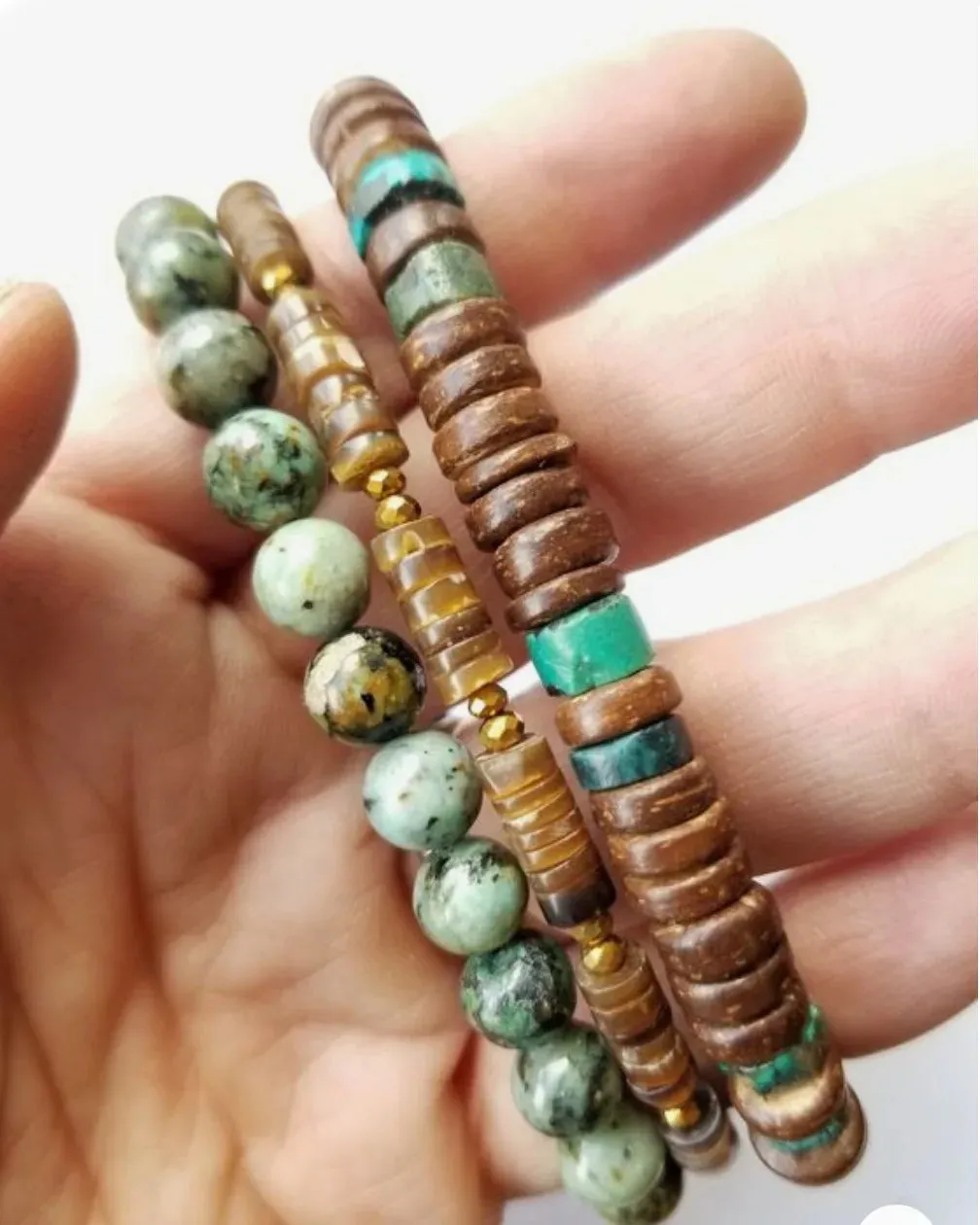 Mens bracelet set.Mens beaded bracelet Surfer style bracelet.Mens bracelet stack Stacking bracelets Stretch Boho bracelets