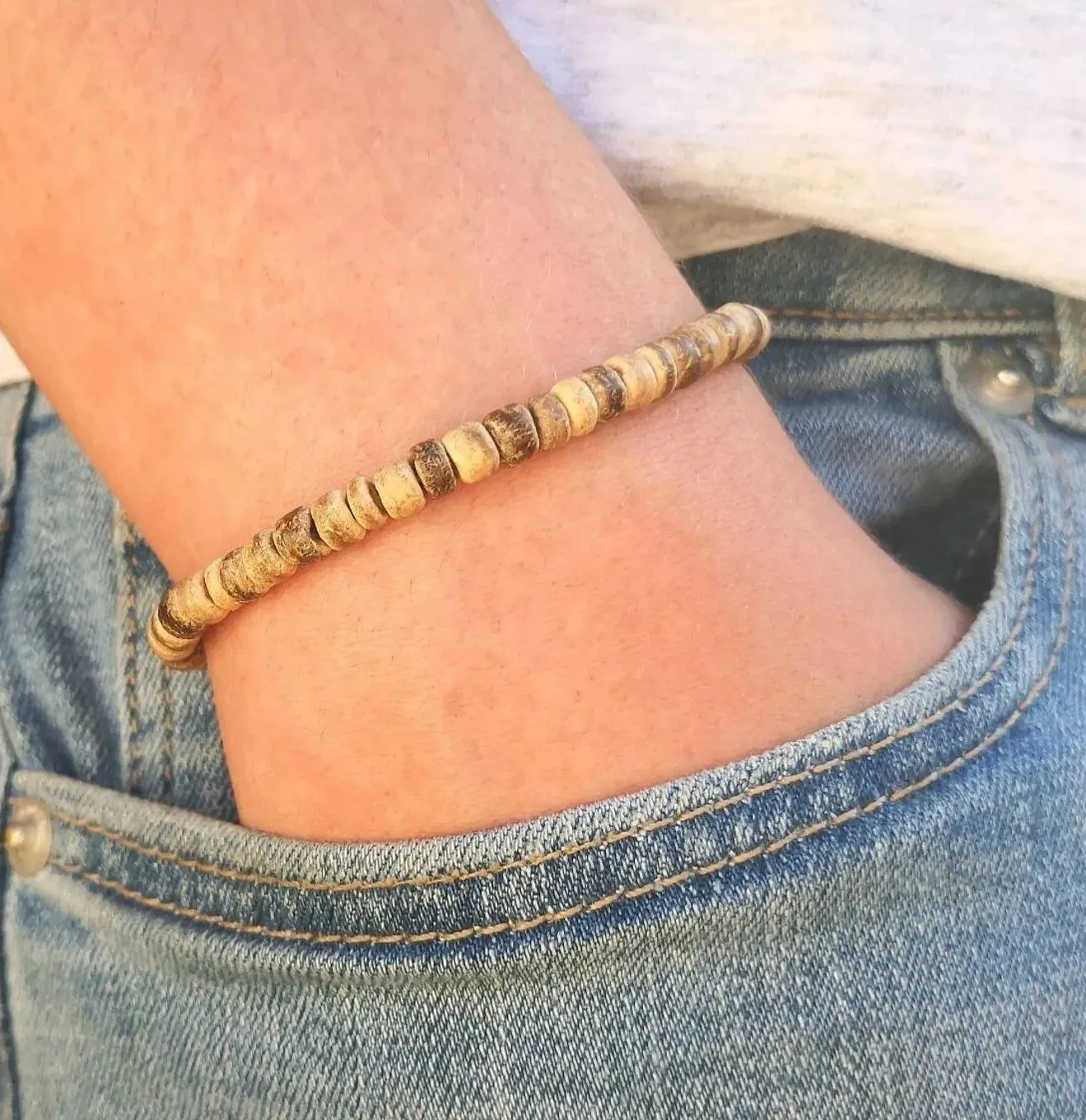 Mens bracelet set.Mens beaded bracelet Surfer style bracelet.Mens bracelet stack Stacking bracelets Stretch Boho bracelets