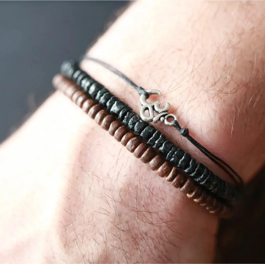 Mens bracelet set.Mens beaded bracelet Surfer style bracelet.Mens bracelet stack Stacking bracelets Stretch Boho bracelets