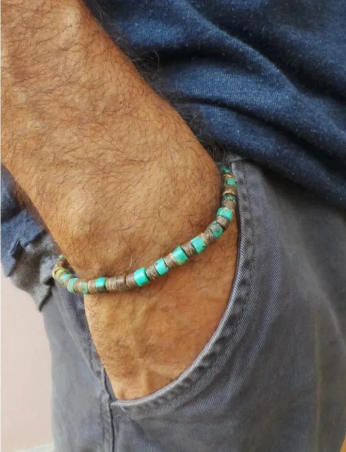 Mens bracelet set.Mens beaded bracelet Surfer style bracelet.Mens bracelet stack Stacking bracelets Stretch Boho bracelets