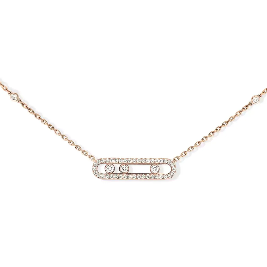 Messika Baby Move Pavé Pink Gold Diamond Necklace
