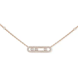 Messika Baby Move Pavé Pink Gold Diamond Necklace