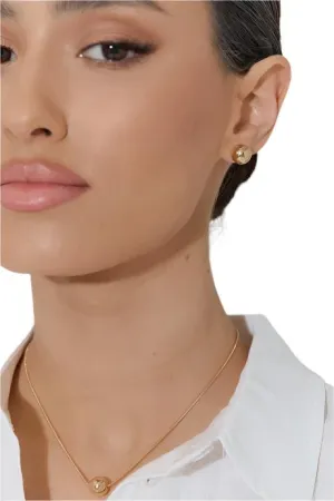 Metal Ball Stud Earrings Silver