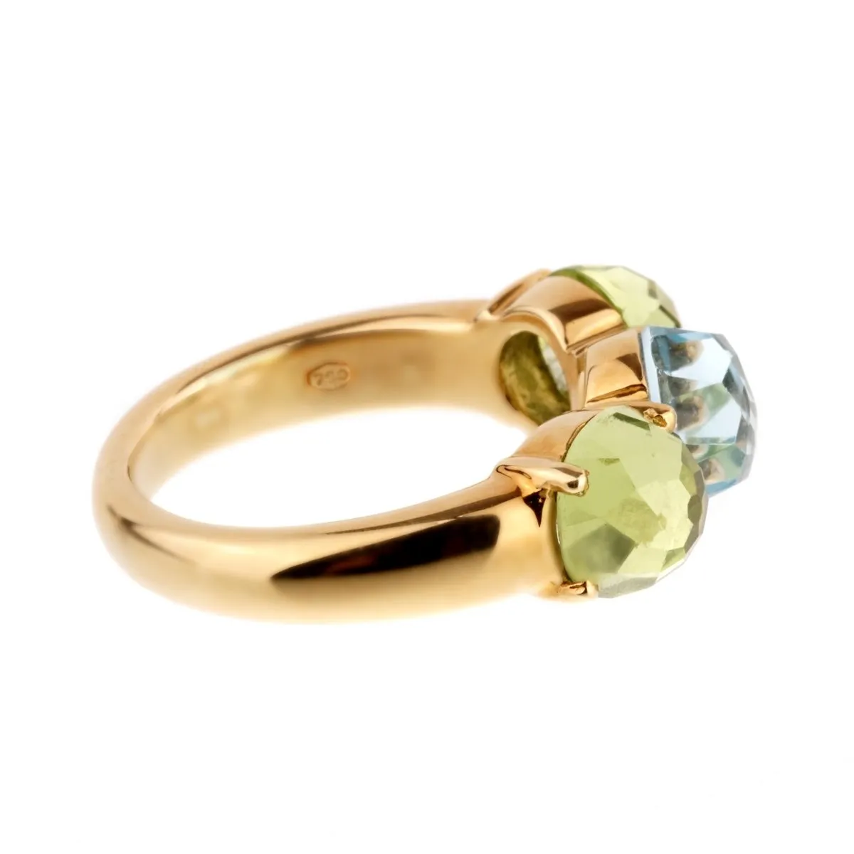 Mimi Milano Peridot Blue Topaz Gold Ring