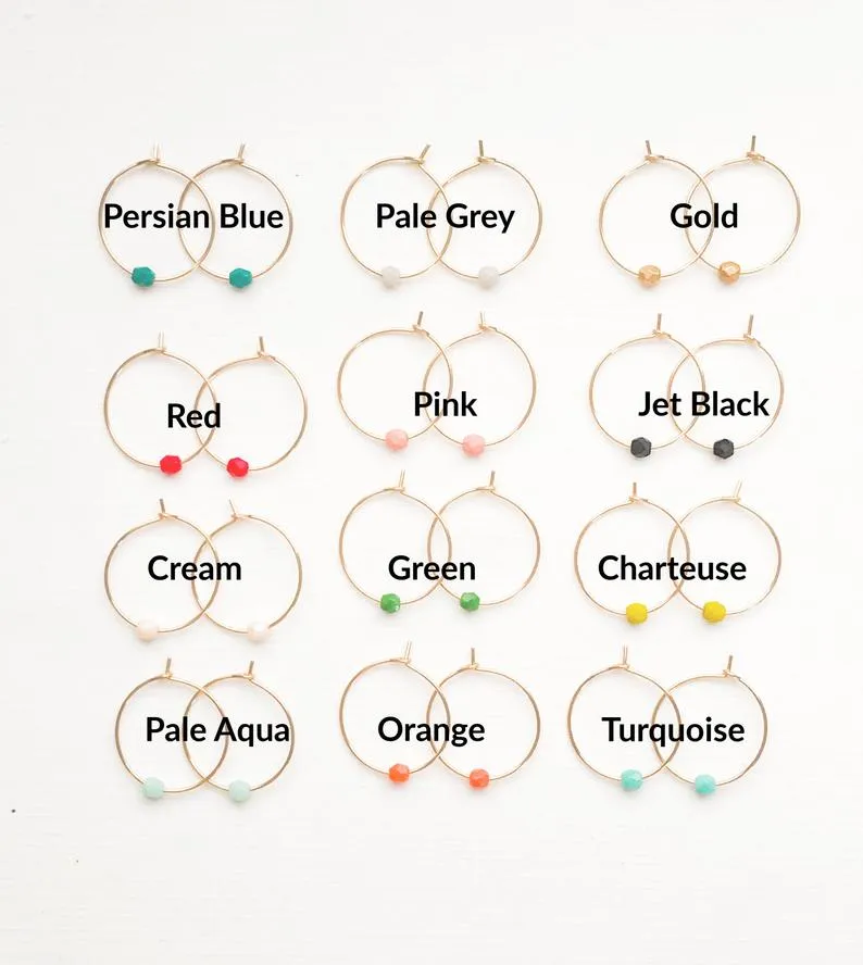 Mini Gold Hoops with bead - WS