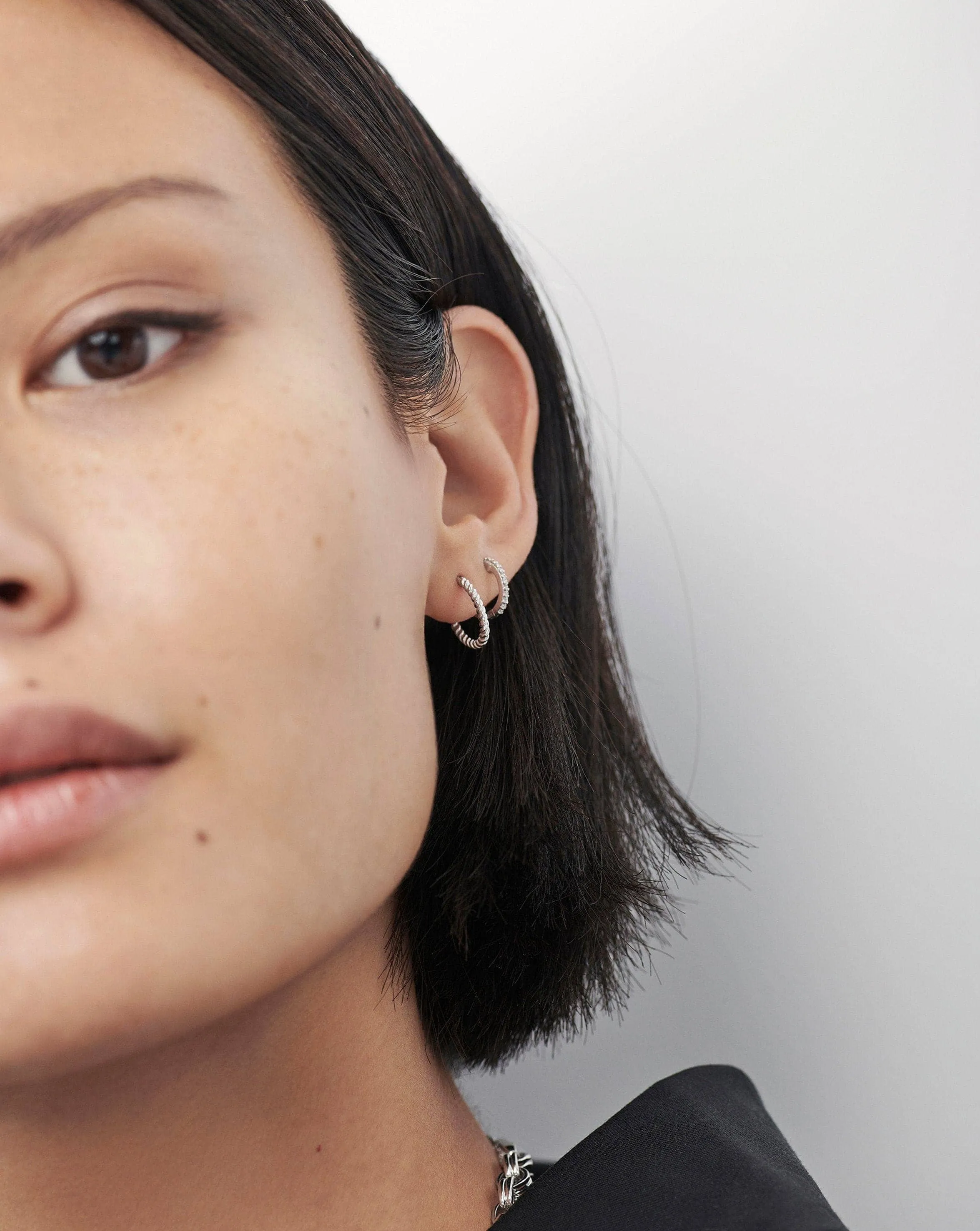 Mini Helical Hoop Earrings | Sterling Silver