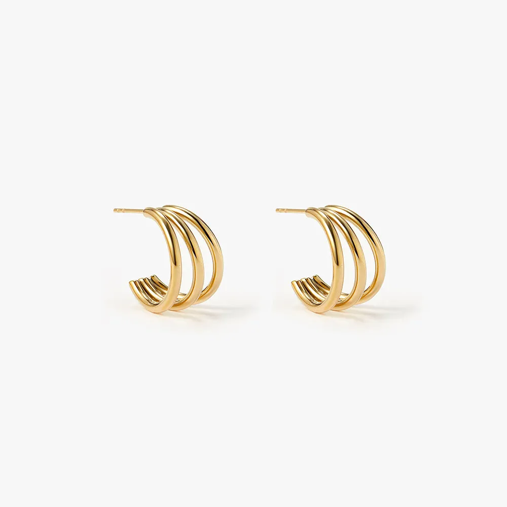 Mini Trio Gold Hoops