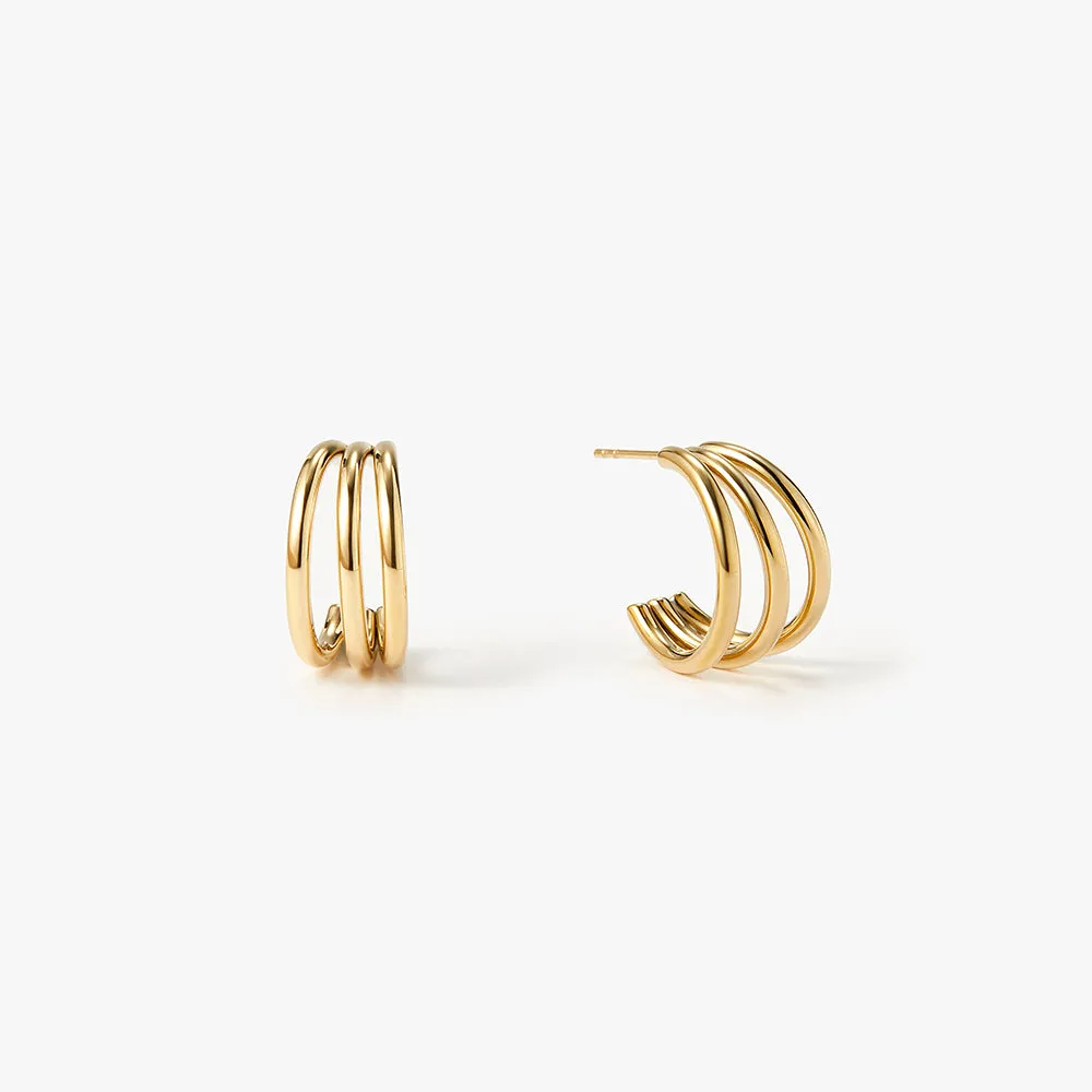 Mini Trio Gold Hoops