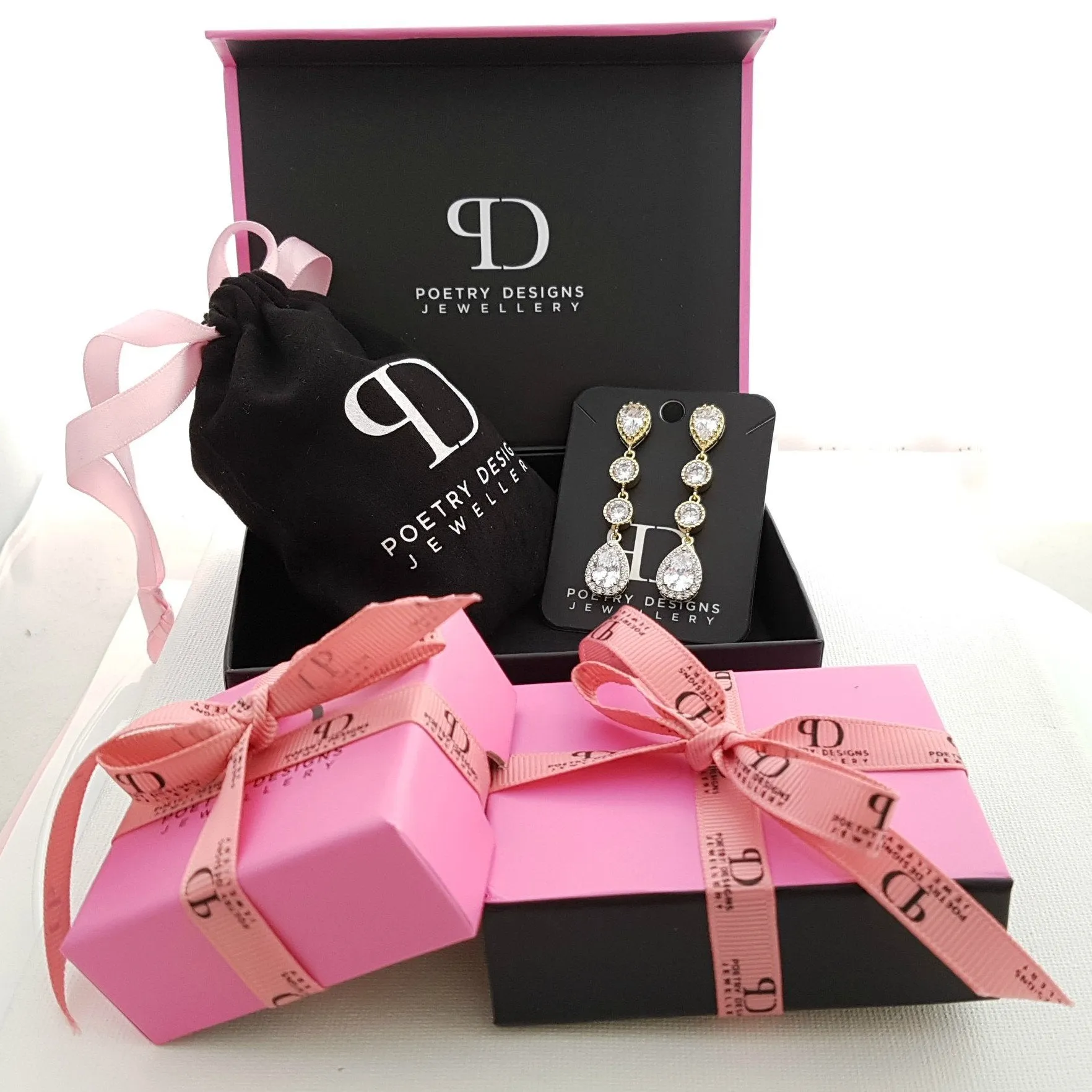 Modern Bridal Jewelry Set Earrings & Necklace-Allison