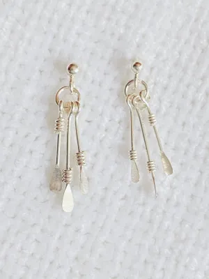 Modern Dangle 925 Sterling Silver Stud Earrings