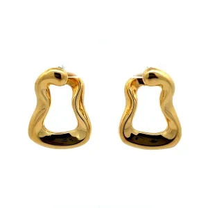 Modern Door Knocker Earrings in 14k Yellow Gold