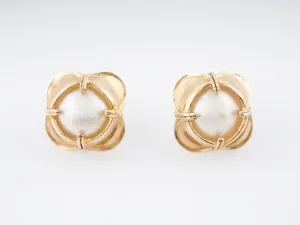 Modern Earrings Mabe Pearl in 18k Yellow Gold