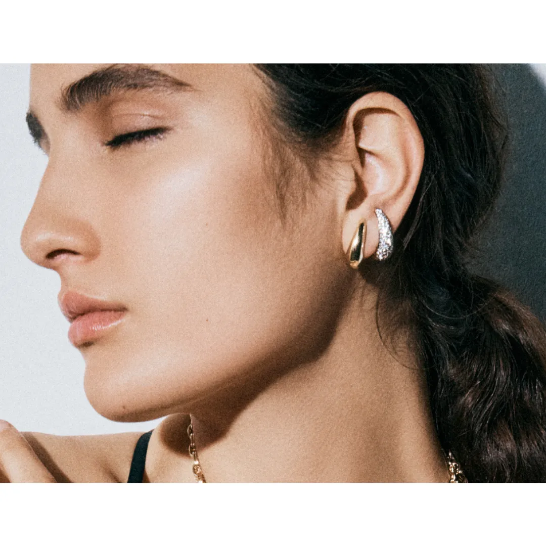 Modern Finish Victorian Set Pavé Ear Cuffs