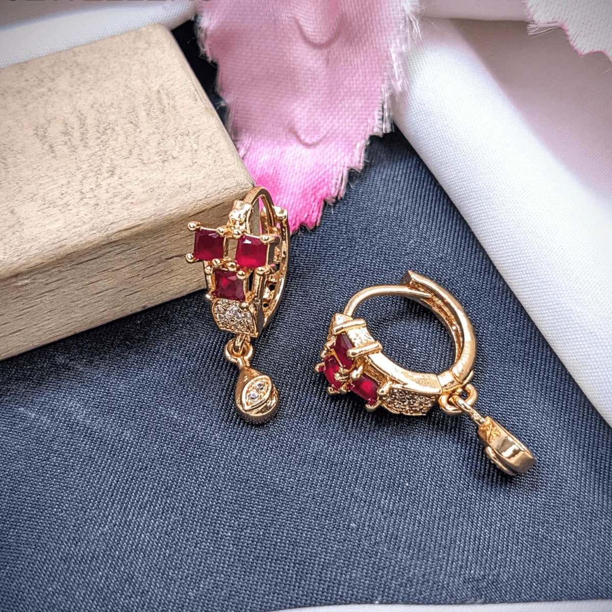 Modern Gemstone Hoops