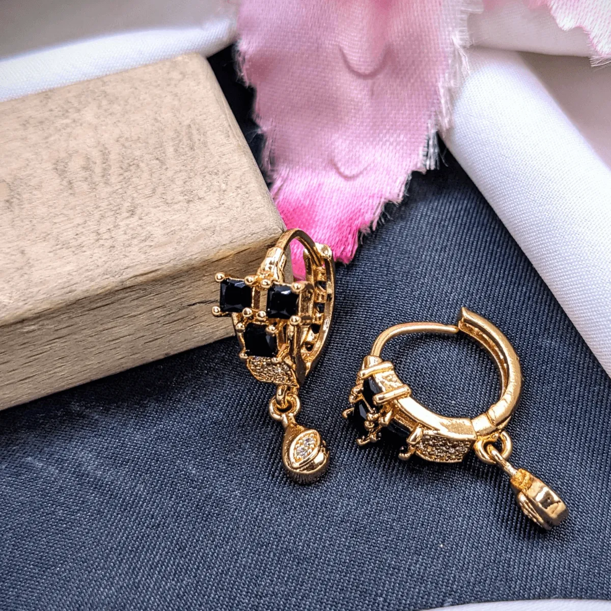 Modern Gemstone Hoops