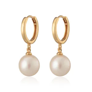 Modern Pearl Hoop Earrings