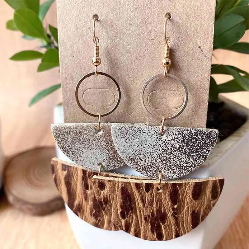 Modern  Semicircle Drop Earrings