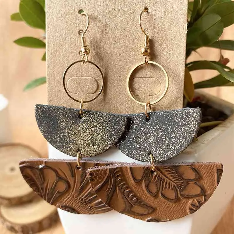 Modern  Semicircle Drop Earrings