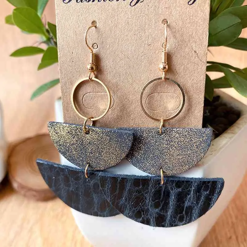 Modern  Semicircle Drop Earrings