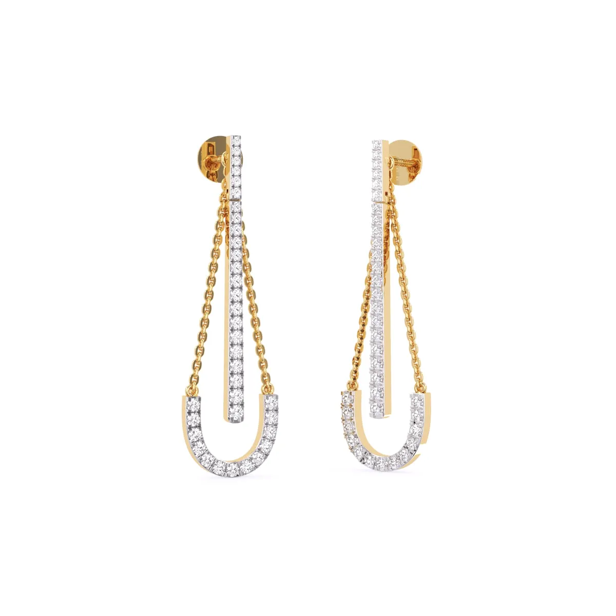 Modern Style Tear Drop Diamond Earrings