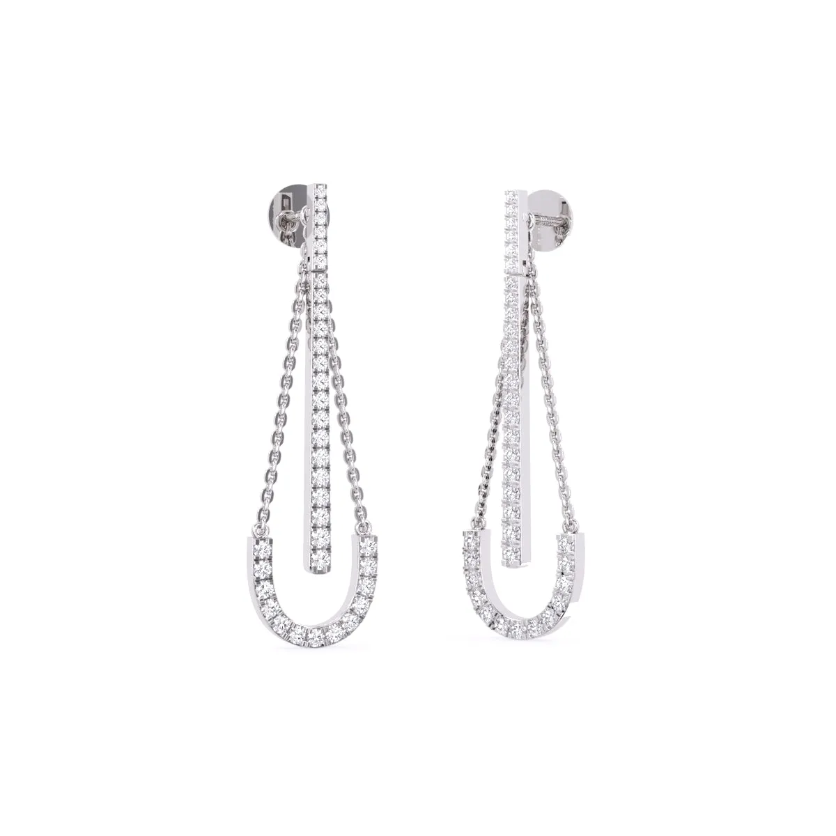 Modern Style Tear Drop Diamond Earrings