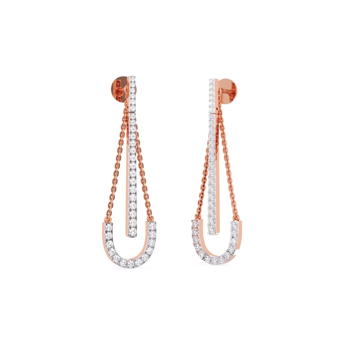 Modern Style Tear Drop Diamond Earrings