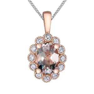 Morganite and Diamond Pendant
